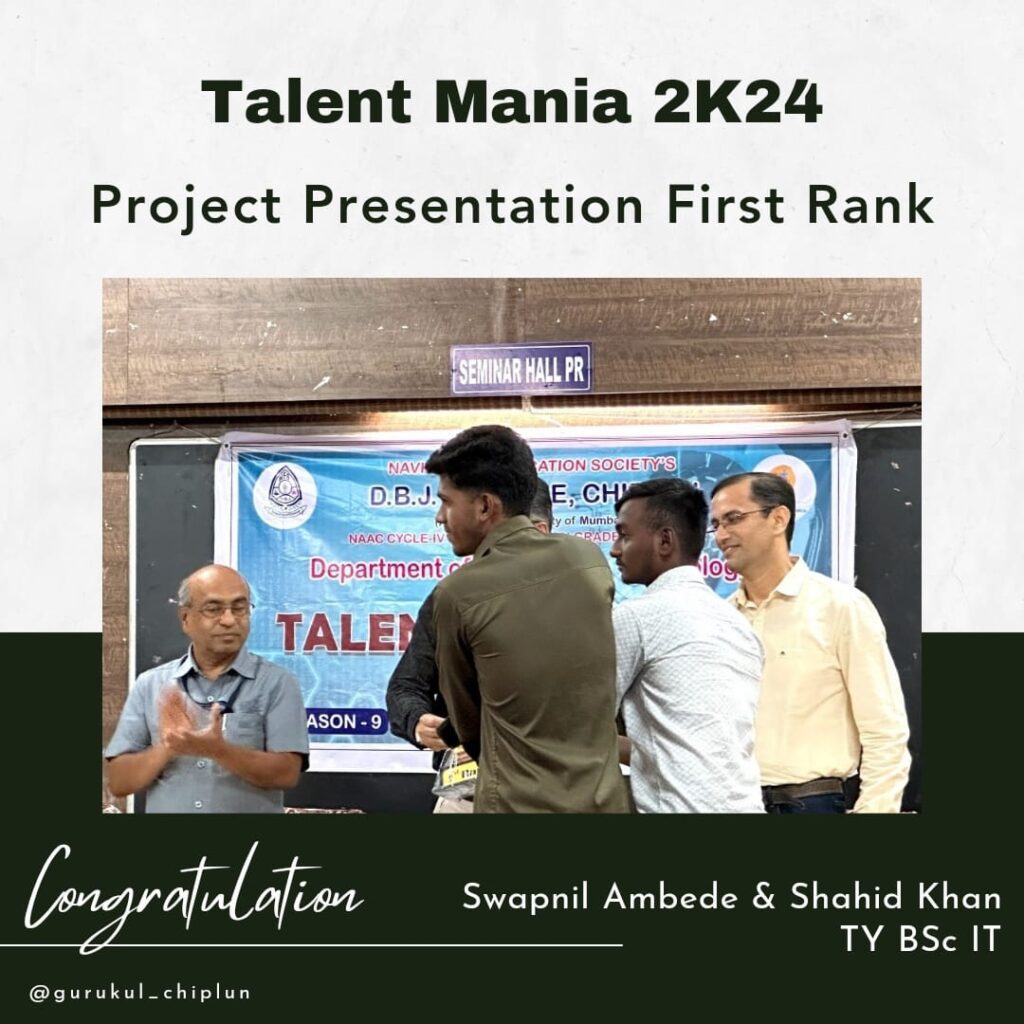 First Rank Project Presentation @talent mania 2K24