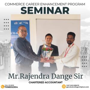 seminar for the 'Aatmanirbhar Commerce Career Enhancement Program 2024' featuring CA Mr. Dange.
