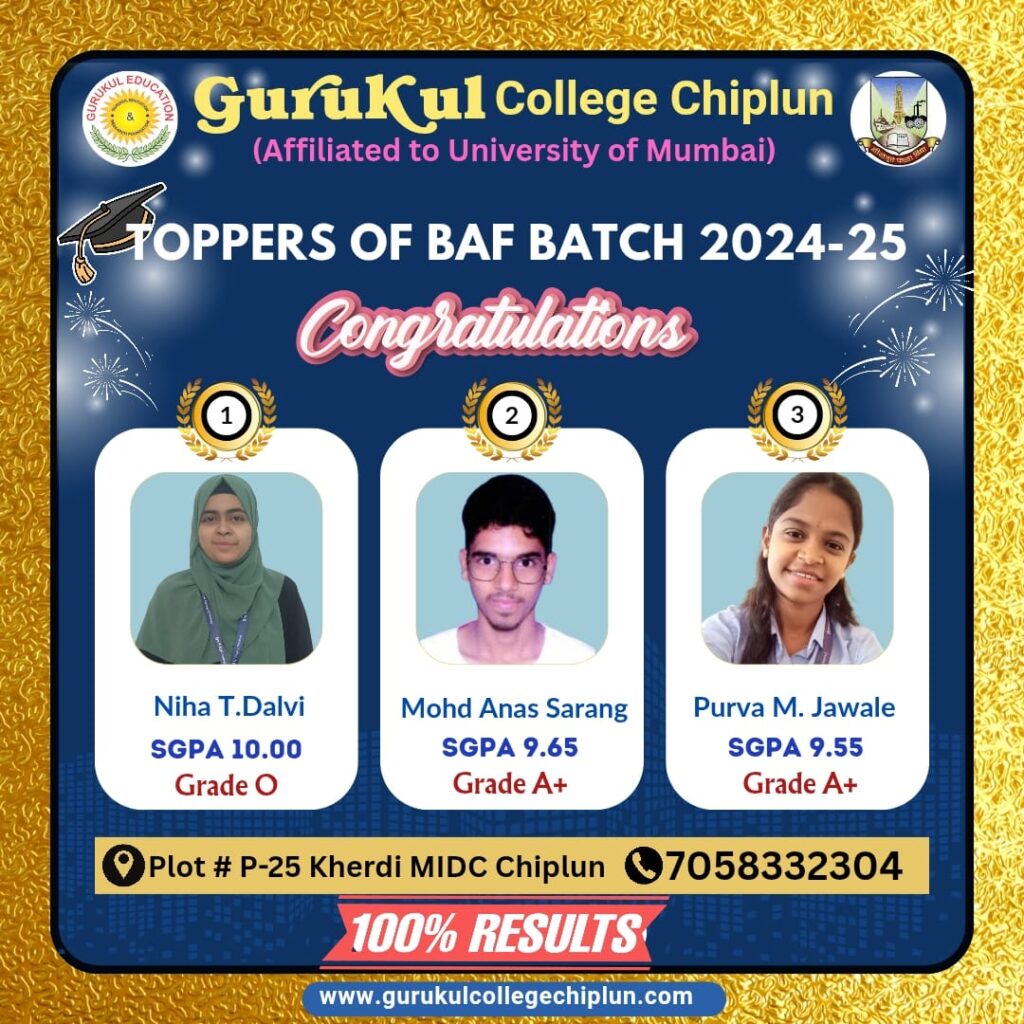 Toppers of BAF 2024-25