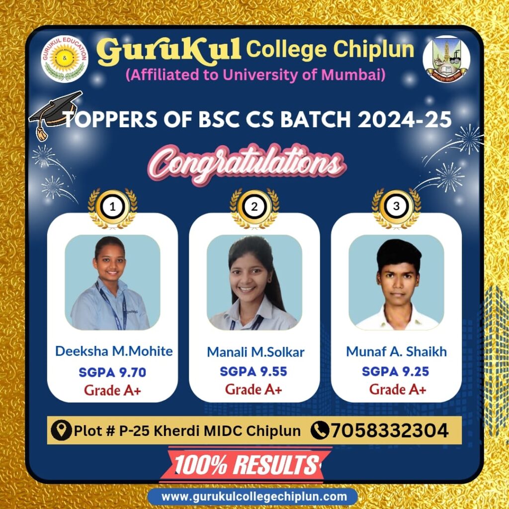 Toppers of TYBSC CS 2024-25